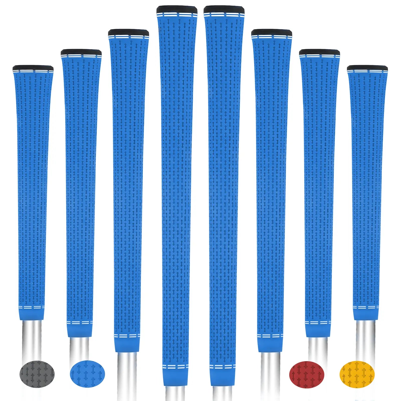 Yamato Single-Color Blue Golf Grips 8-Pack – Soft, Non-Slip Grip