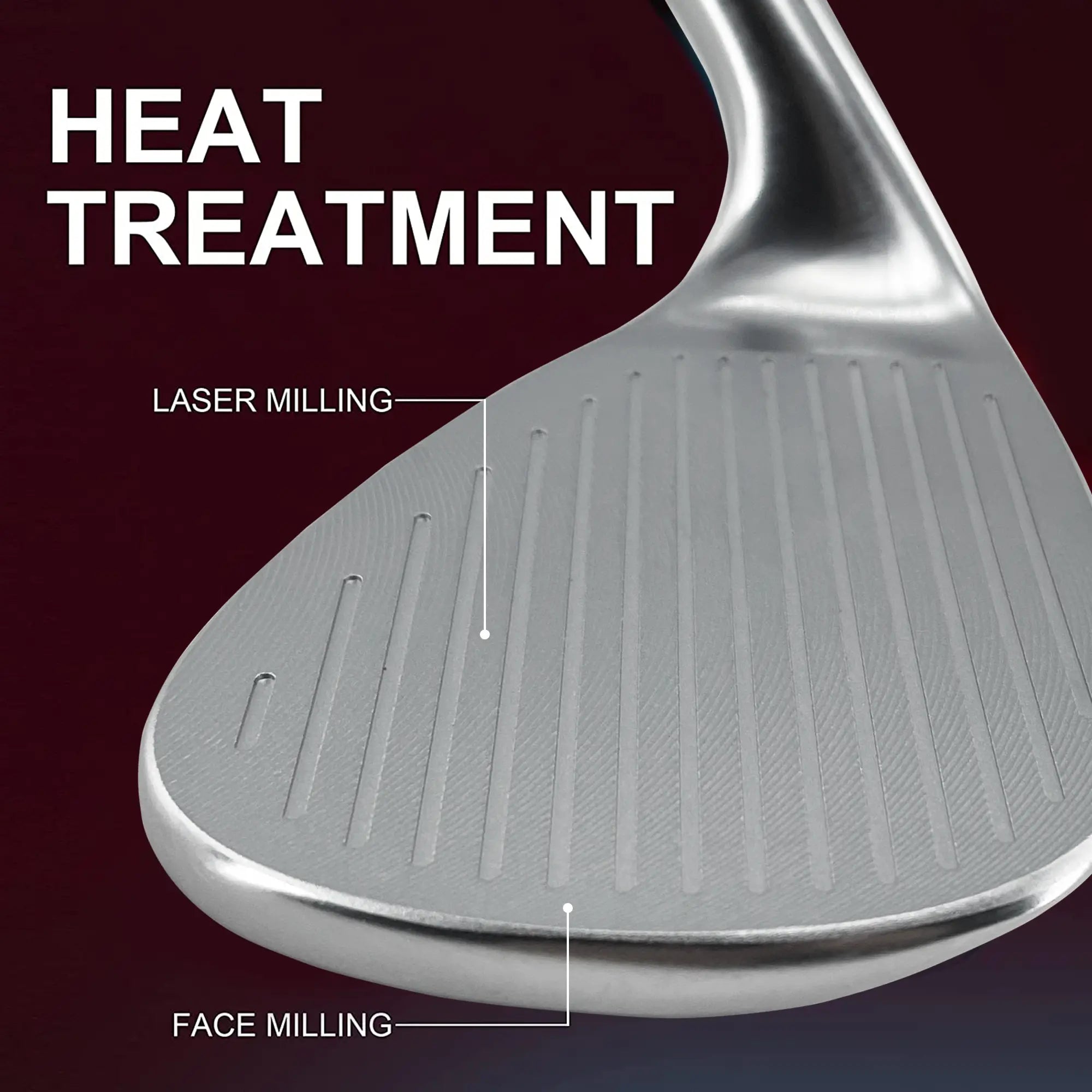 Close-Up of YAMATO Eagle Wedge Face ā Precision CNC Milled Grooves for Spin