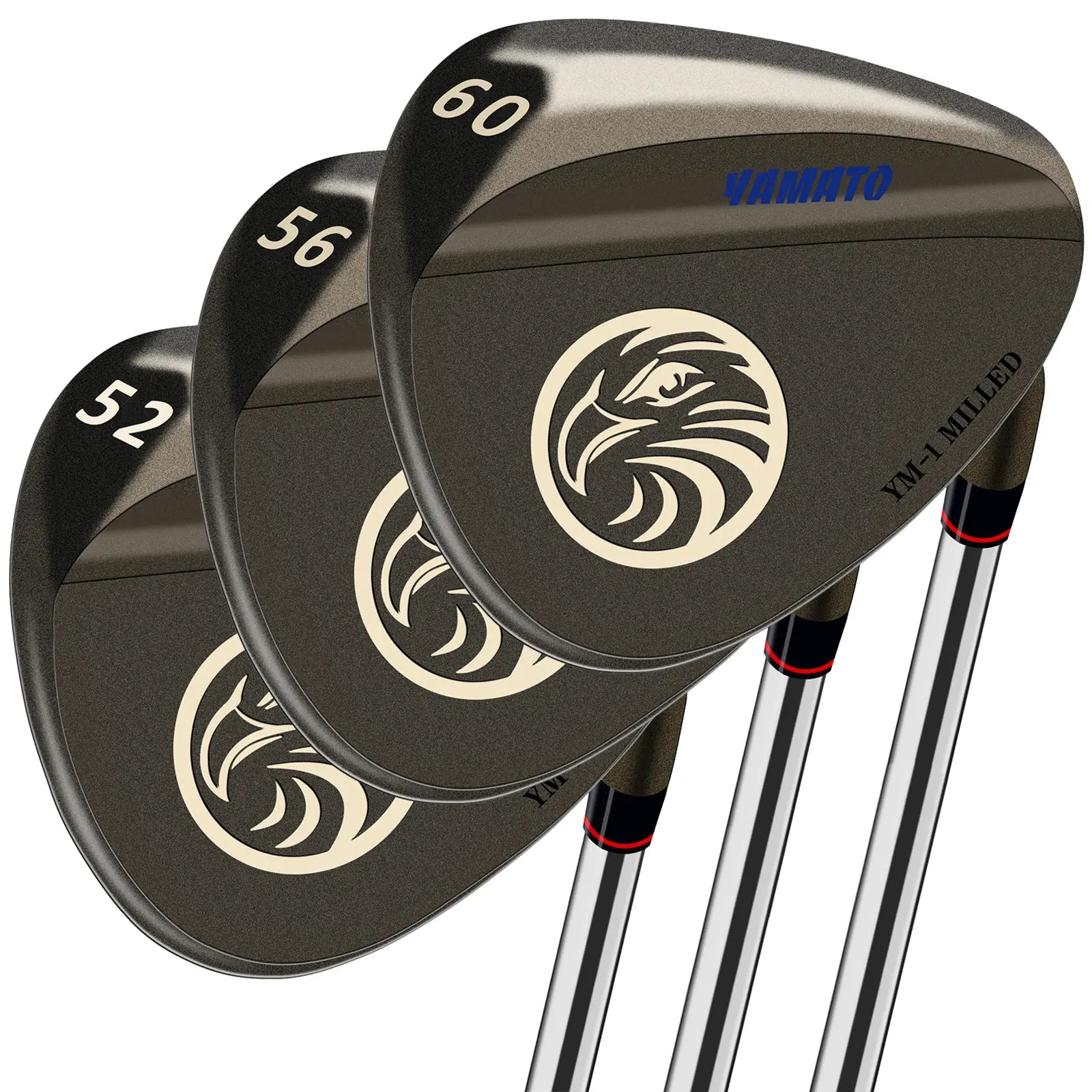 Yamato forged wedge set 52 56 60 degree – soft feel carbon steel, anti-glare finish, optimized for short game precision.