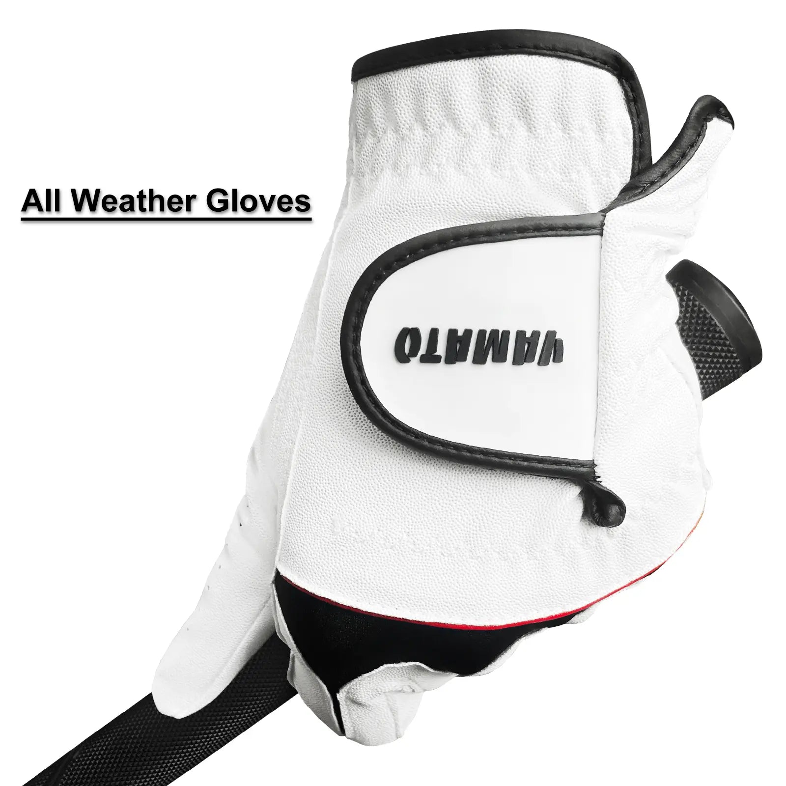Golfer gripping a club wearing Yamato glove – ergonomic fit