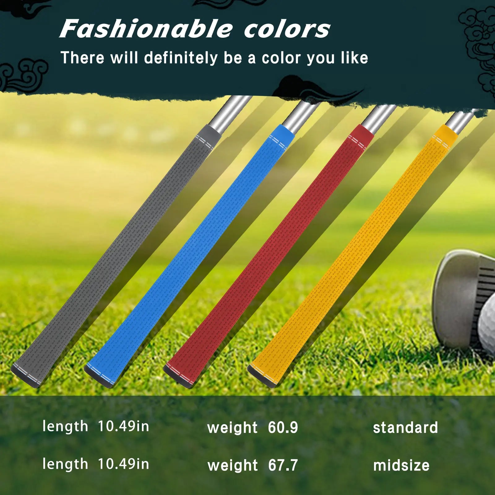 Yamato Single-Color Blue Golf Grips 8-Pack – Soft, Non-Slip Grip