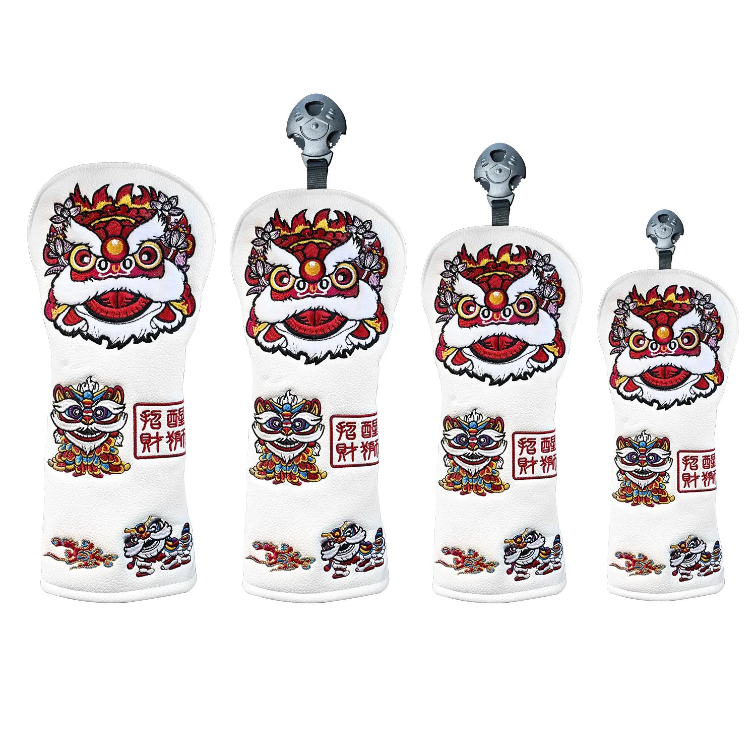 Display of Yamato white lion head cover 4-piece A-style arrangement