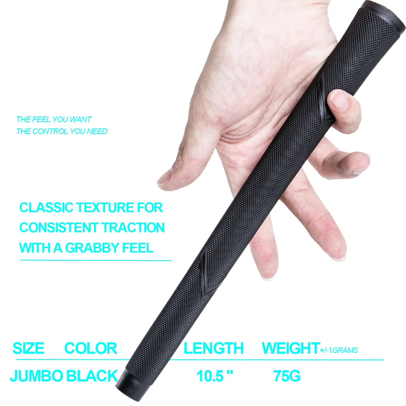 Size chart for Yamato Jumbo Golf Grip – Length, Diameter, and Weight