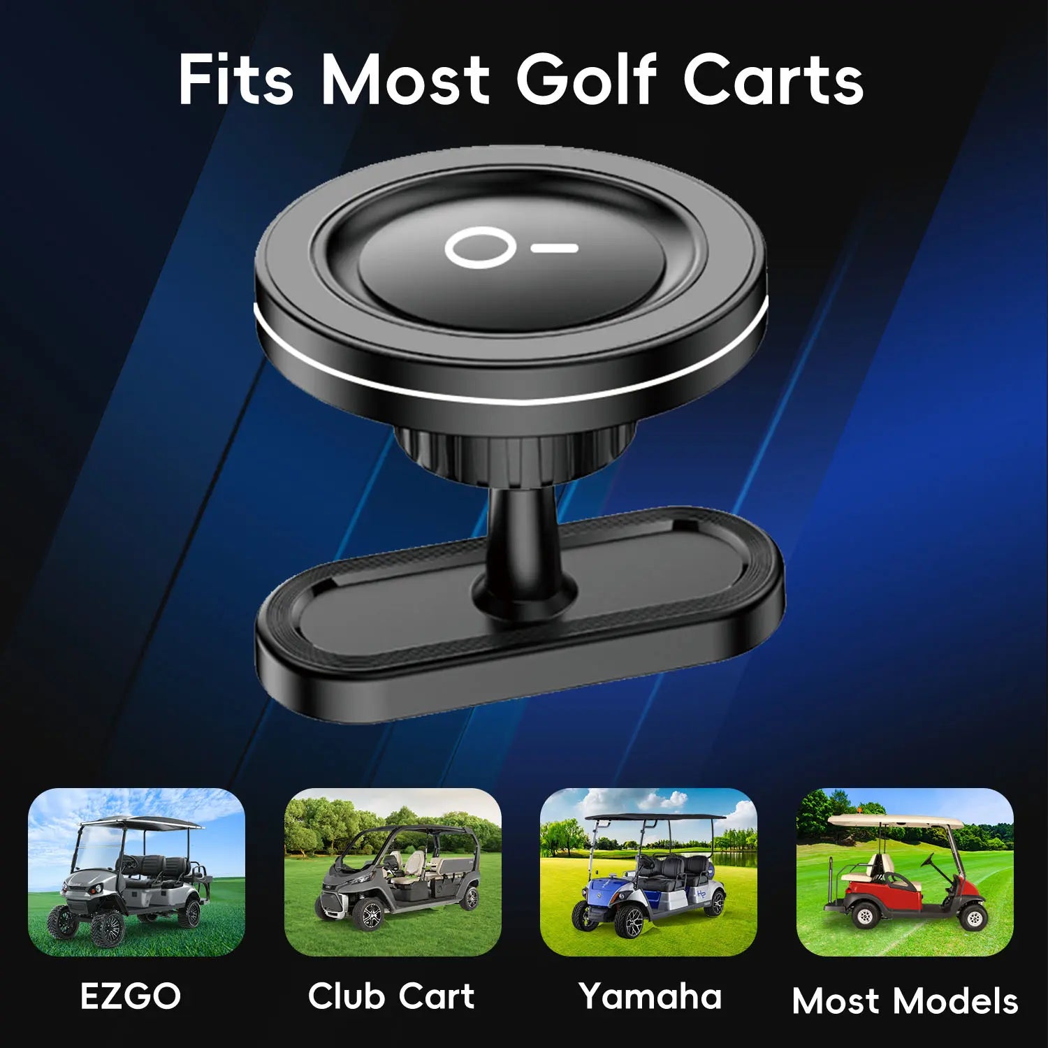 Yamato Magnetic Golf Cart Phone Mount – Ultra Strong N52 Magnet 360° Rotating Aluminum Alloy Holder for iPhone & All Smartphones