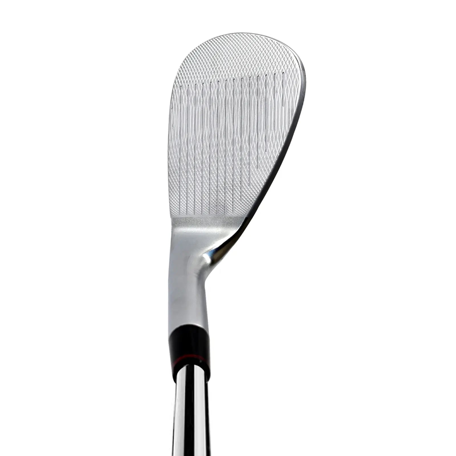 Upward angled view of Yamato wedge face showing CNC-milled grooves