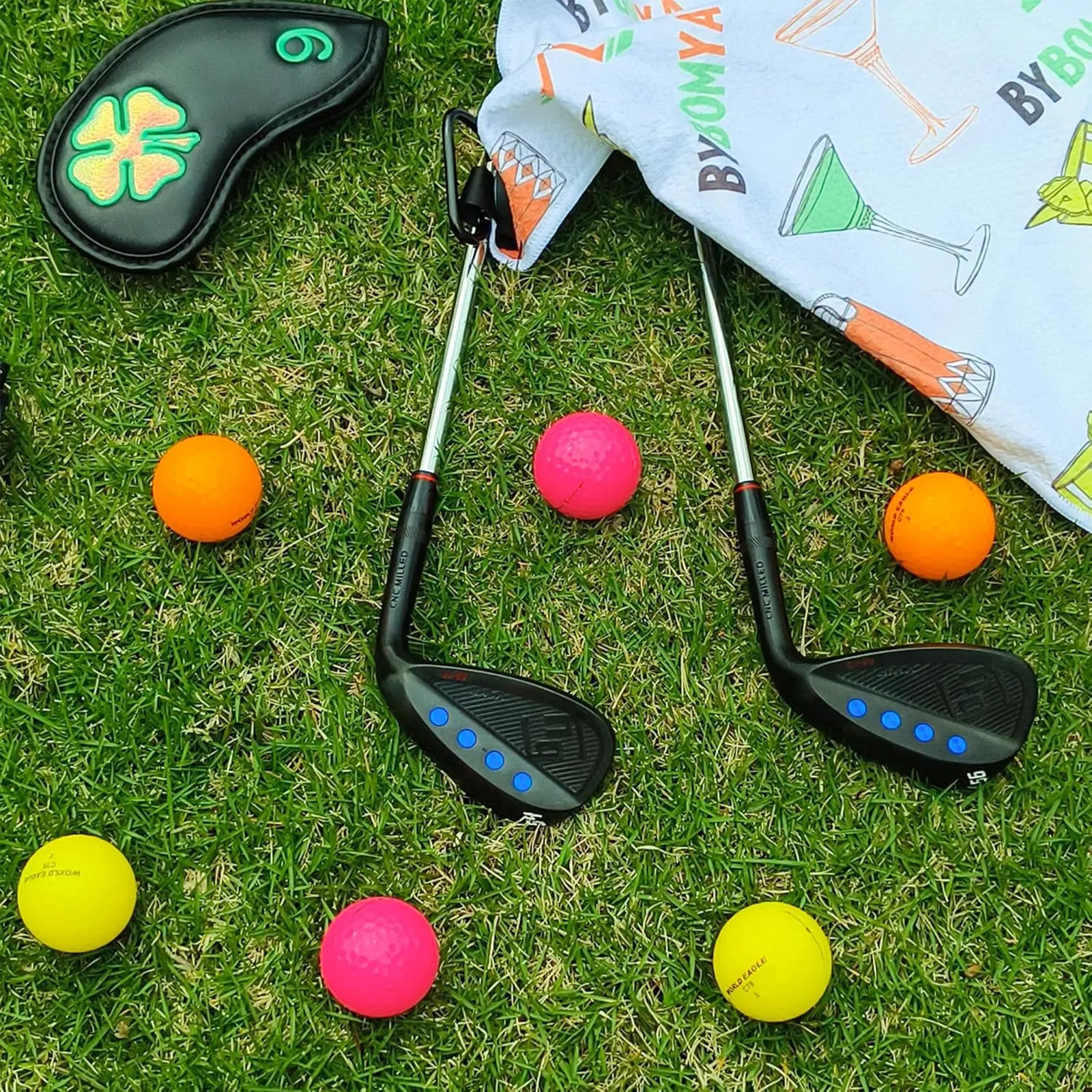 Yamato full face wedges set placed on fairway grass