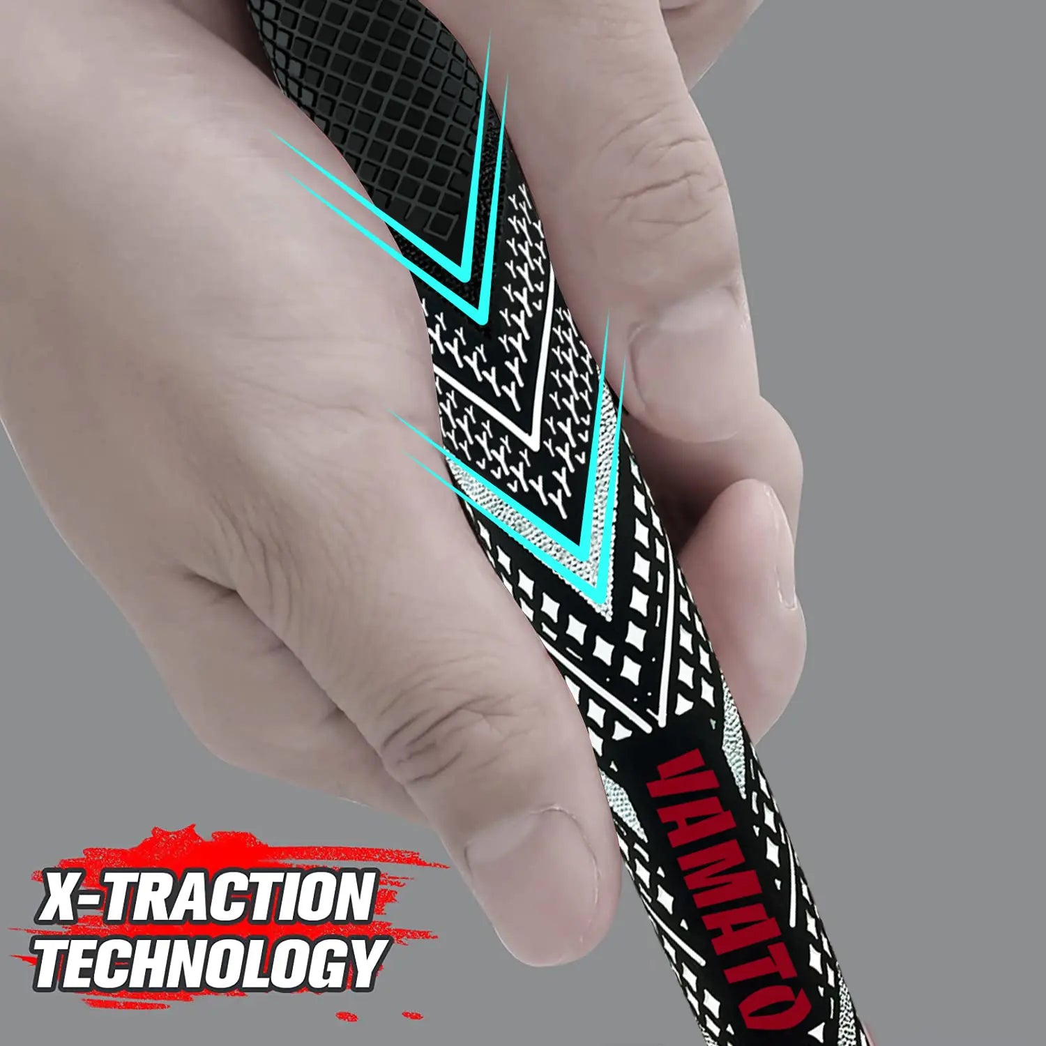 Yamato white golf grip held in hand, showing comfortable feel and non-slip all-weather design