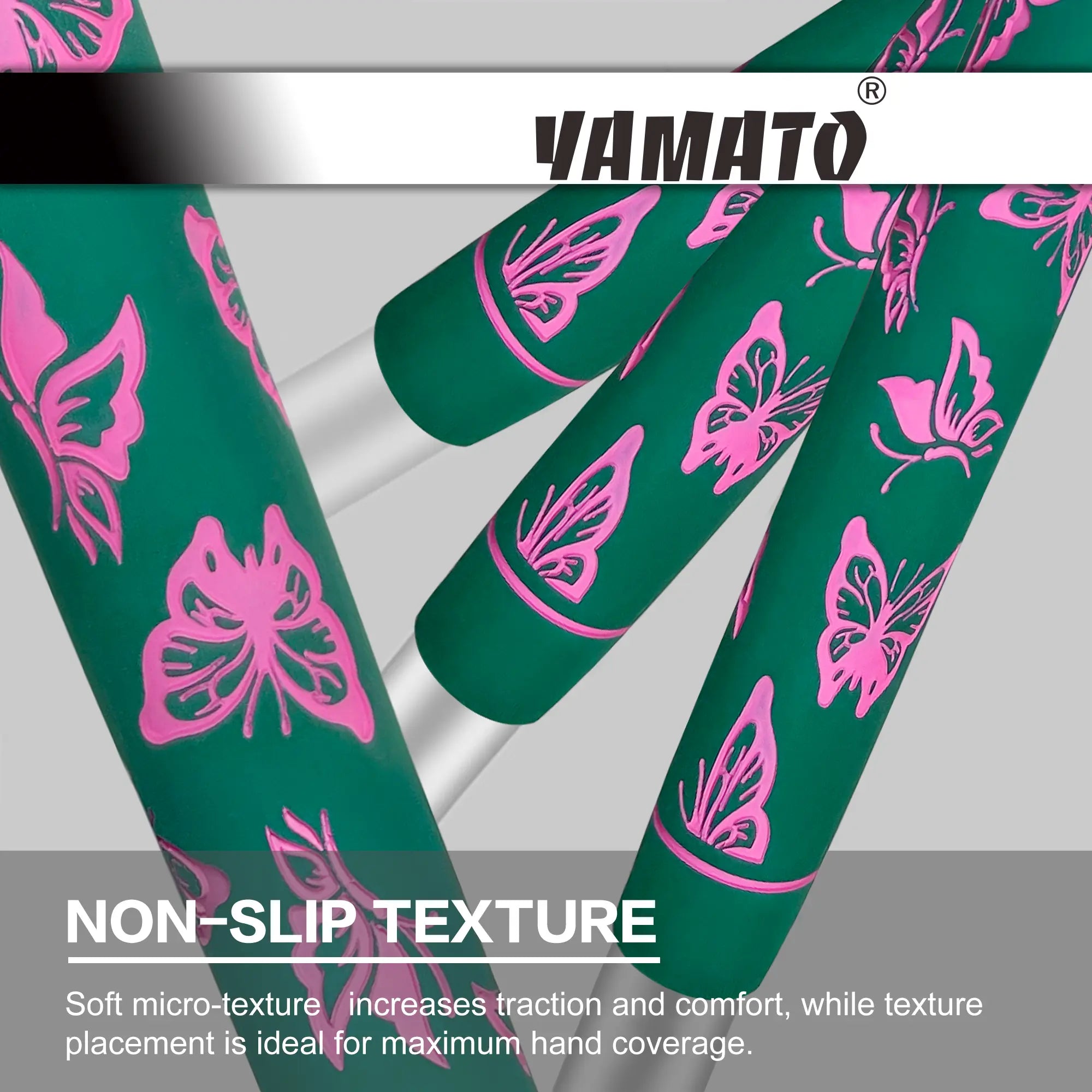 Anti-slip performance of Yamato women's green pink butterfly golf grips