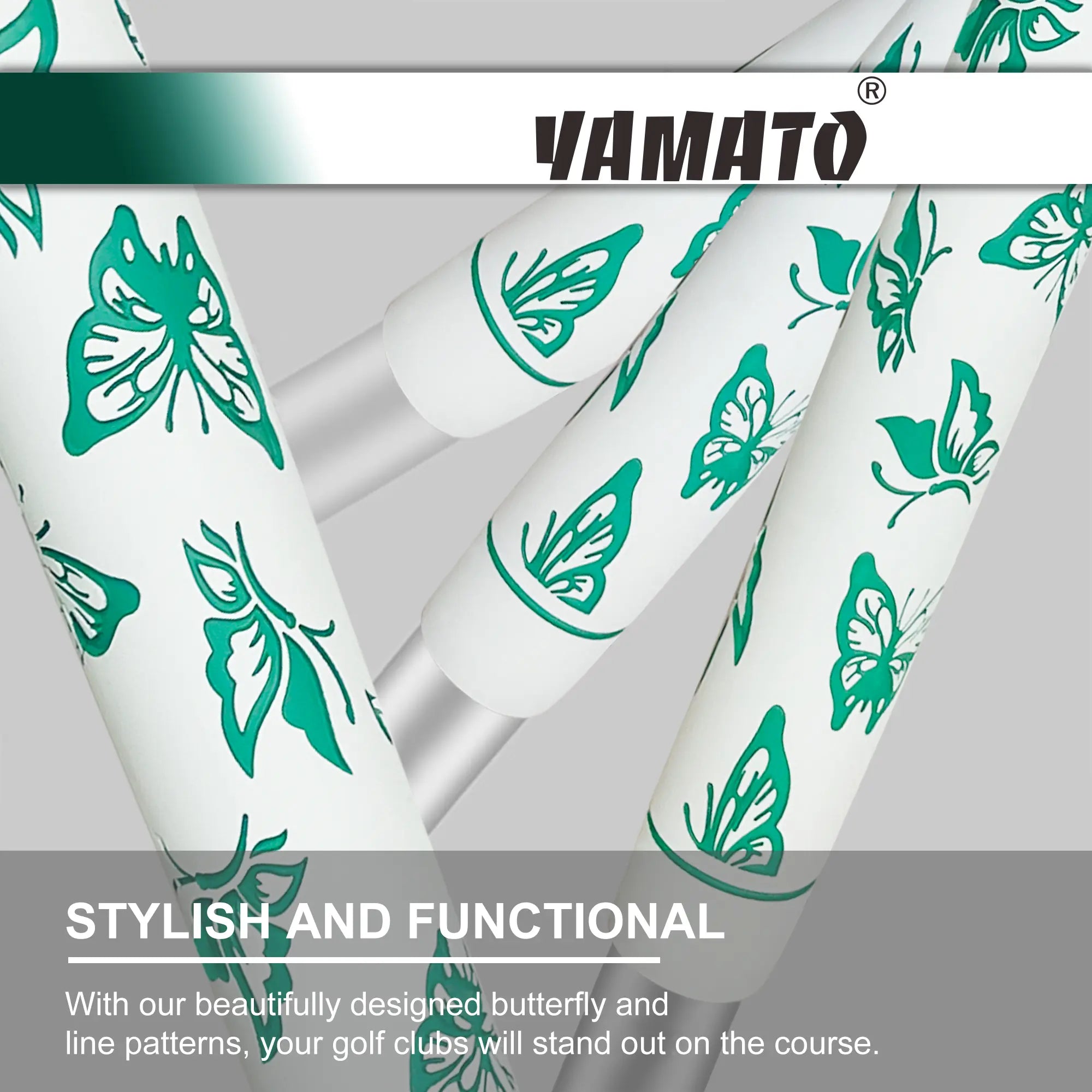 Anti-slip performance of Yamato women's golf grips white green butterfly