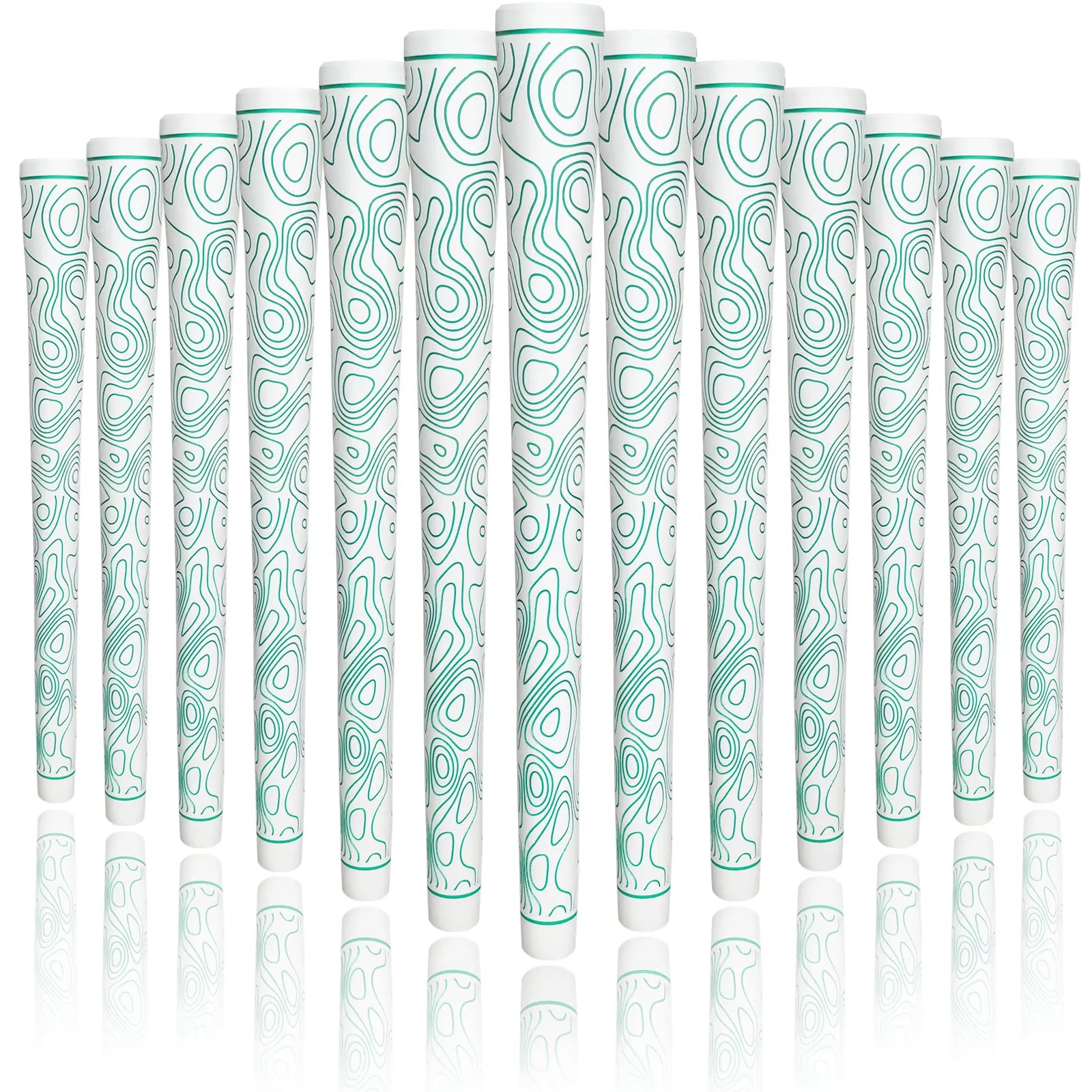 Yamato women's white green wave golf grips 13-pack front view