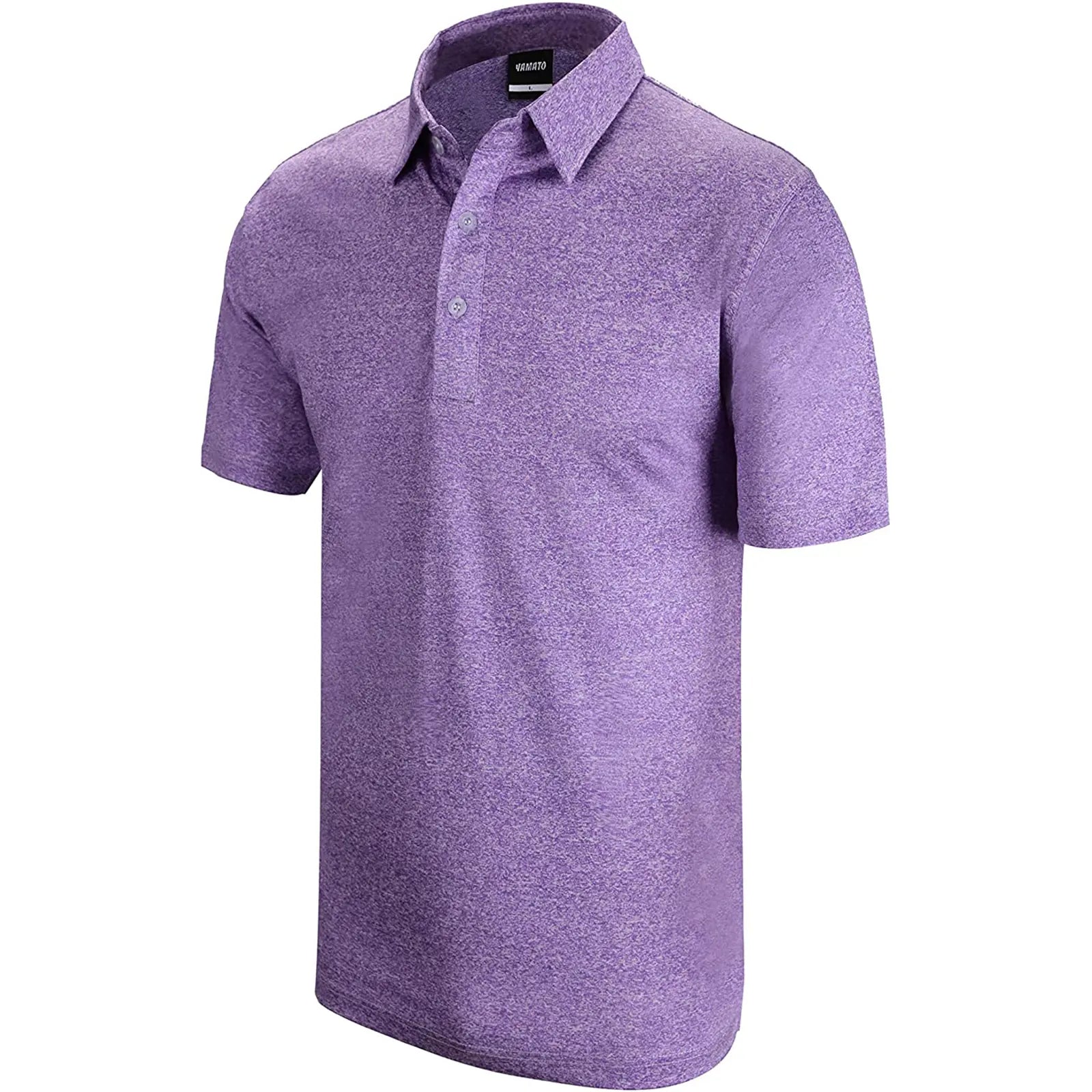 Yamato Men's Slim-Fit Golf Polo – Purple, Athletic Fit, Quick-Dry Fabr