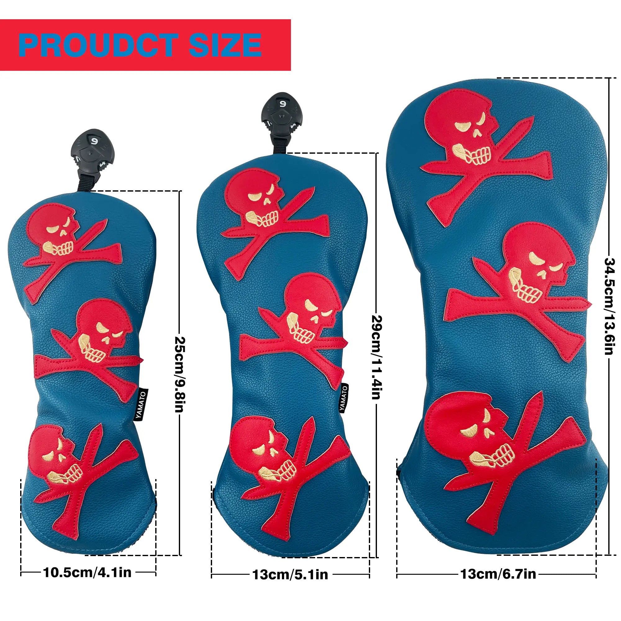 Premium Skull Golf Head Covers Set | Yamato Golf
