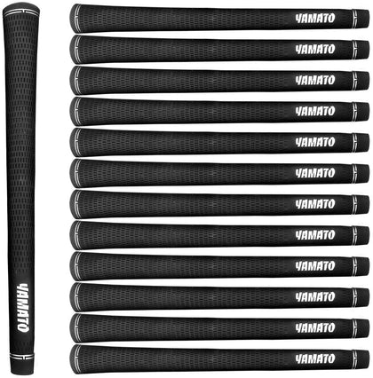 Yamato Black Nature Rubber Golf Grips Set Packed with 13 Piece Mid Size Golf Club Grips,All Weather Golf Grip - YAMATOSHOPS