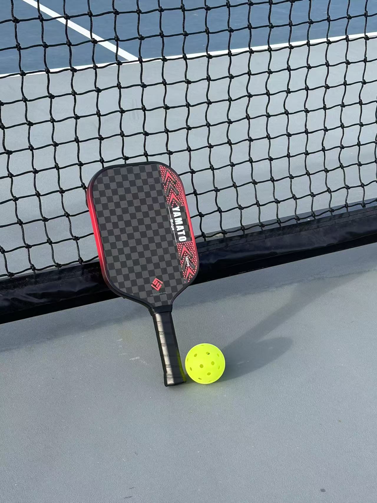 YAMATO Edge Raw Carbon Fiber Pickleball Paddle (Red) - 12K Toray Carbon Face, 100% Engineered Foam Core, Elongated Thermoformed Power Racket (14mm / 16mm Available)