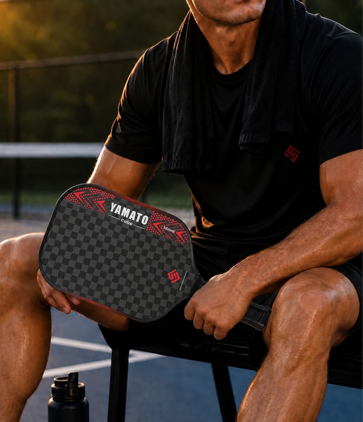 YAMATO Edge Raw Carbon Fiber Pickleball Paddle (Red) - 12K Toray Carbon Face, 100% Engineered Foam Core, Elongated Thermoformed Power Racket (14mm / 16mm Available)