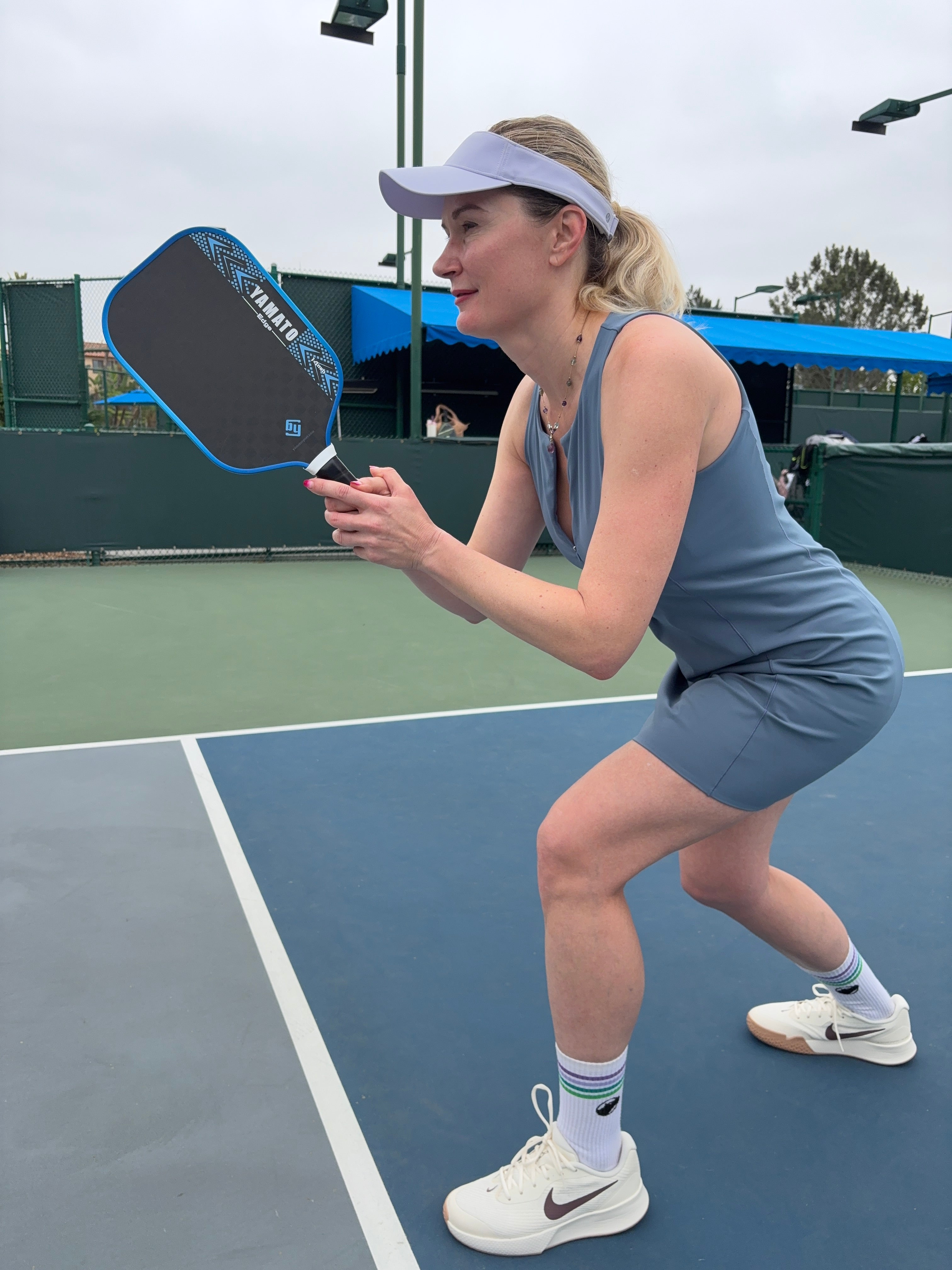 YAMATO Edge Raw Carbon Fiber Pickleball Paddle (Blue) - 12K Toray Carbon Face, 100% Engineered Foam Core, Elongated Thermoformed Control Racket (14mm / 16mm Available)