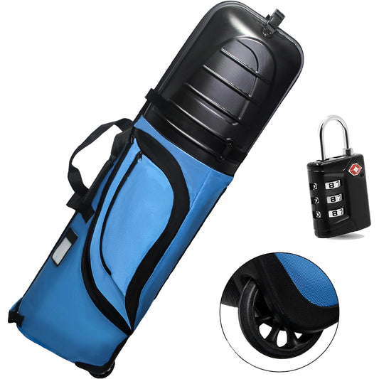 TAMATO Oversized Golf Travel Bag For Airlines With Wheels And Abs Hard Case