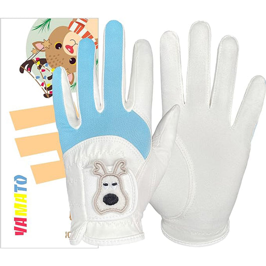 YAMATO Golf Gloves Kids Youth Junior Toddler Boys Girls 1 Pair Left Right Hand Breathable Microfiber Synthetic Golf Glove for Age 4-13 Years Old Great Golf Gift for Kids