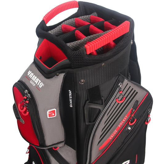 Yamato Golf Cart Bag 14 Way Black - Red - Grey 2024