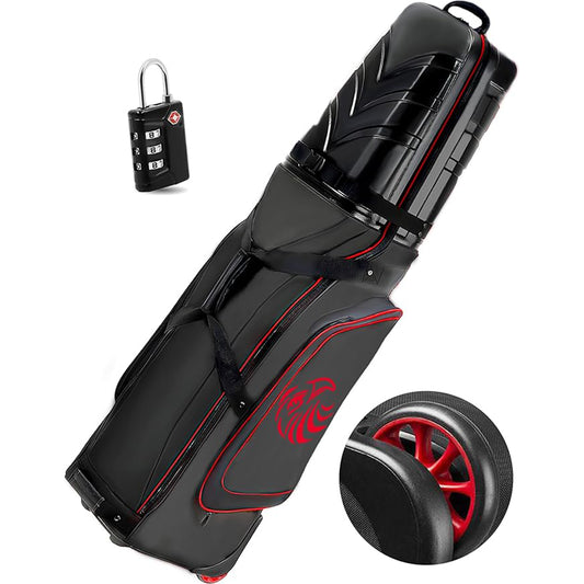 YAMATO Golf Travel Bag RED-Oversized Abs Hard Shell Top Golf Travel Case for Golf Clubs