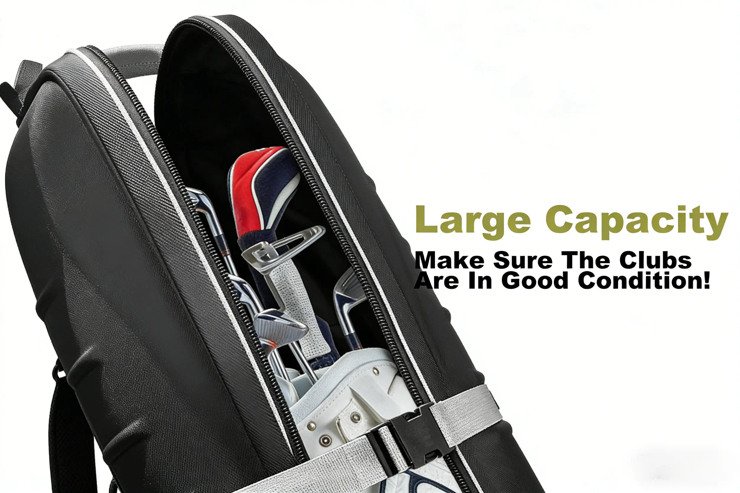 Yamato Golf Travel Bag with ABS Hard Shell & Inline Skate Wheels