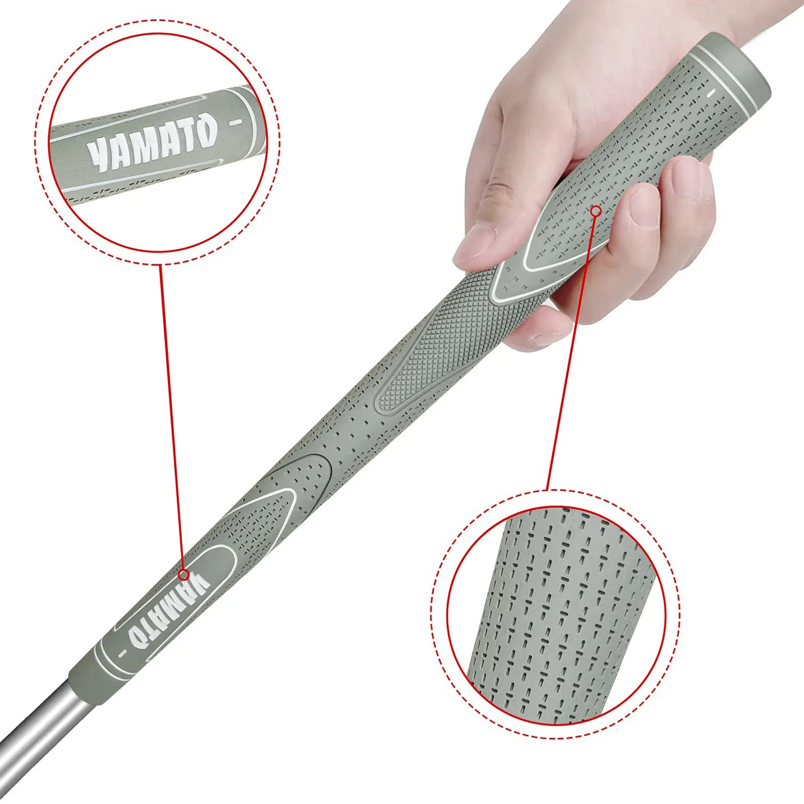 Yamato youth golf grips installed on golf club with head close-up