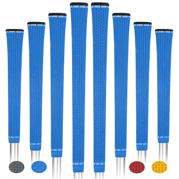 Yamato Single-Color Blue Golf Grips 8-Pack – Soft, Non-Slip Grip