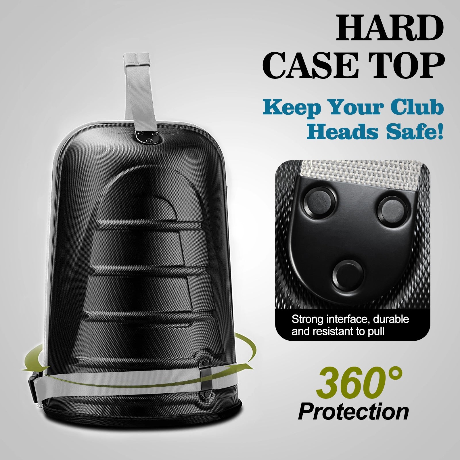 Close-up of Yamato golf travel bag ABS hard shell - Impact-resistant protection for airline travel