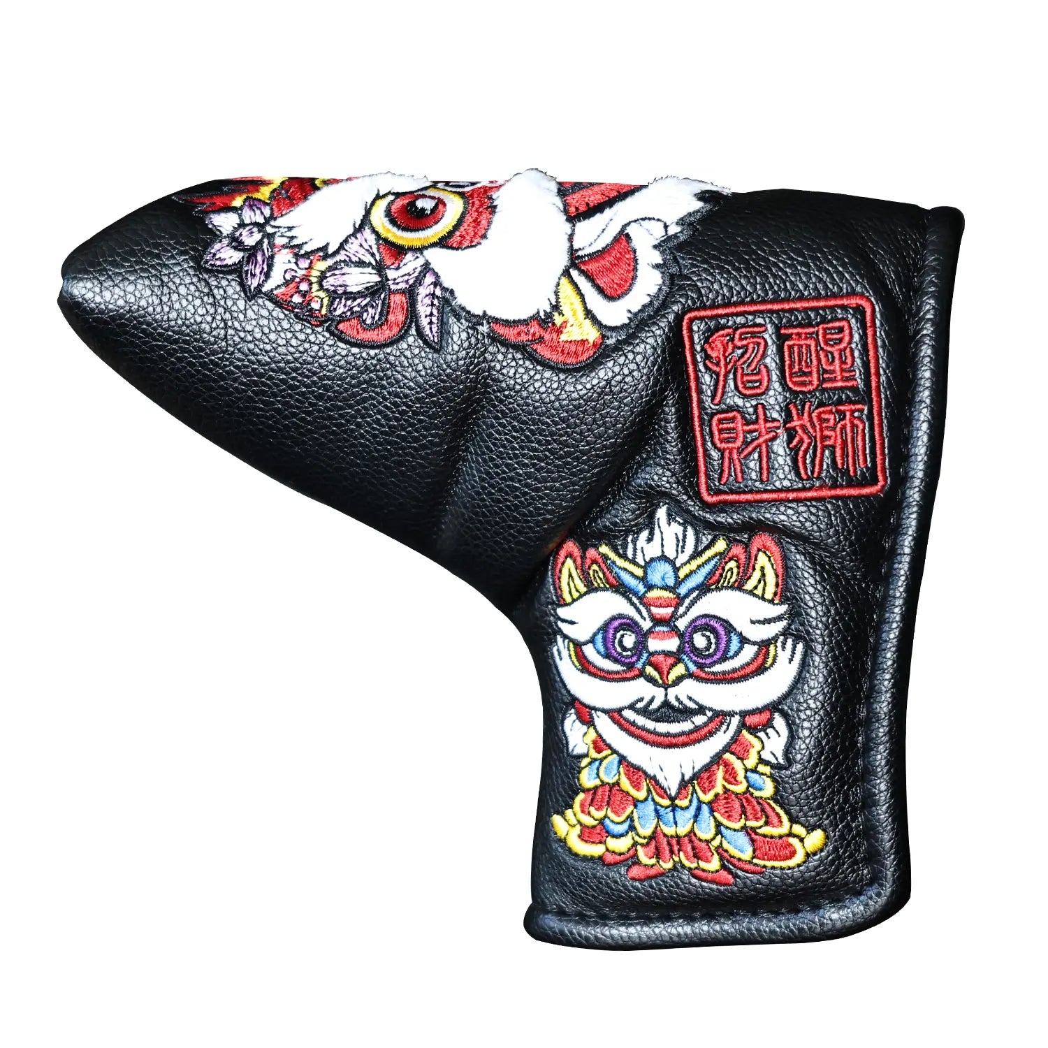 Close-up of driver head cover from Yamato black lion set