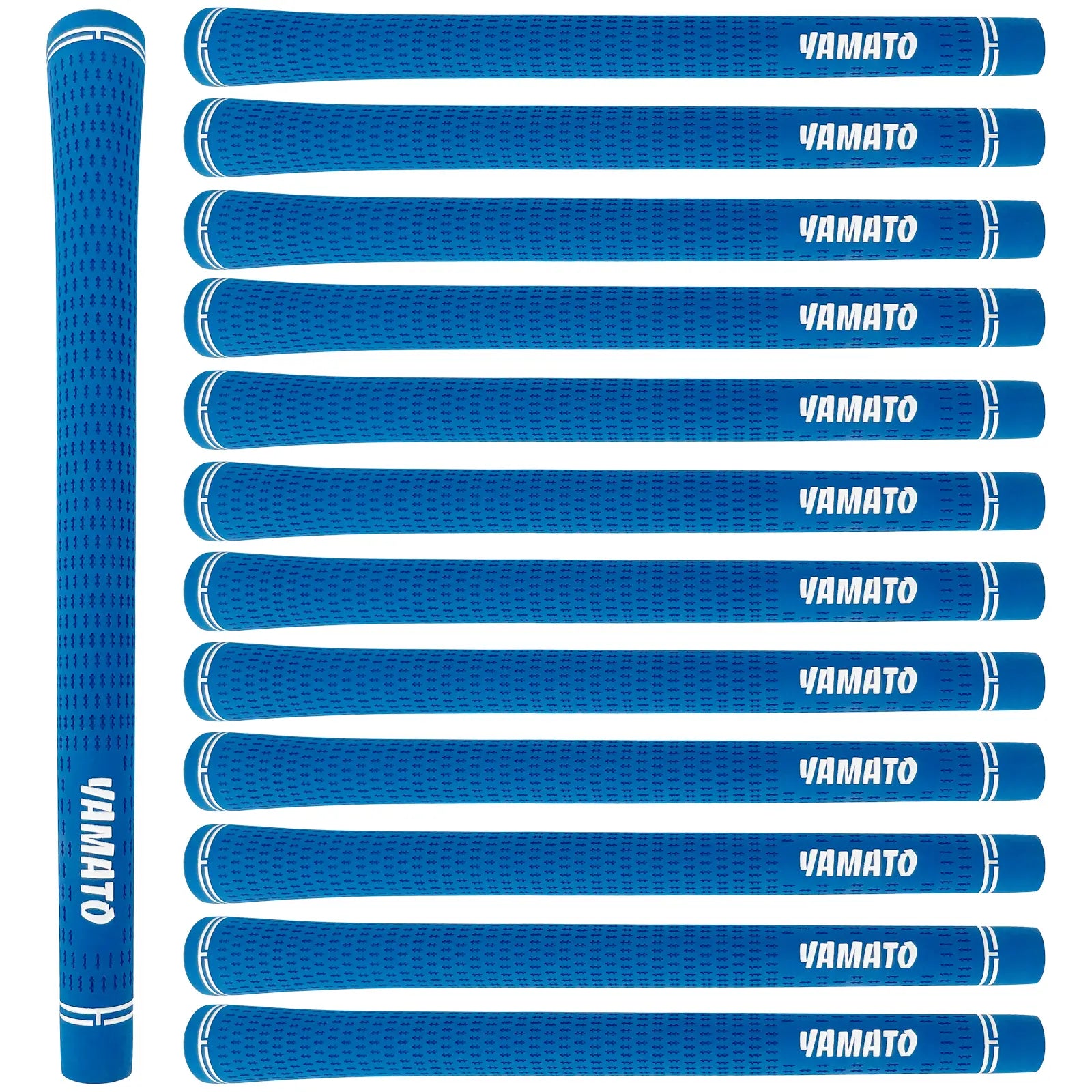 Yamato rubber golf grips set in blue—available in 3, 6, 9, or 13-piece configurations