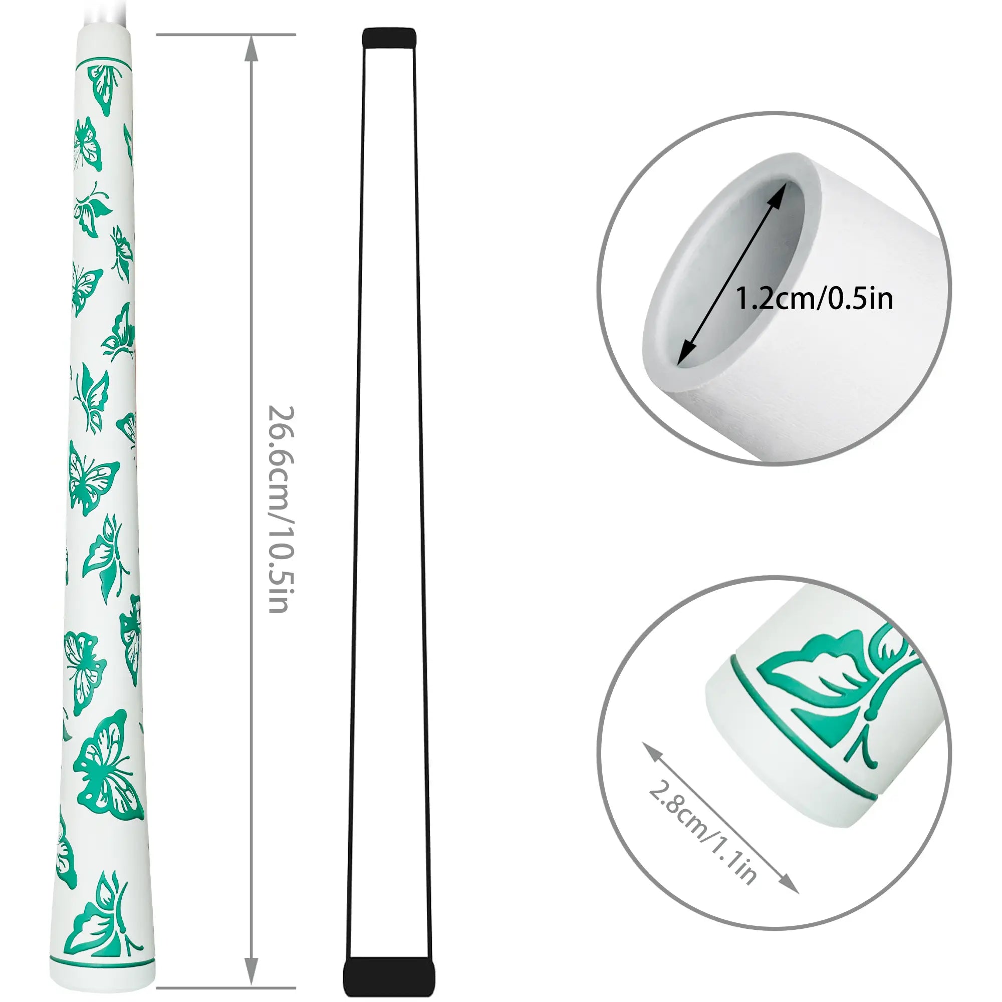 Specifications of Yamato women's golf grips white green butterfly