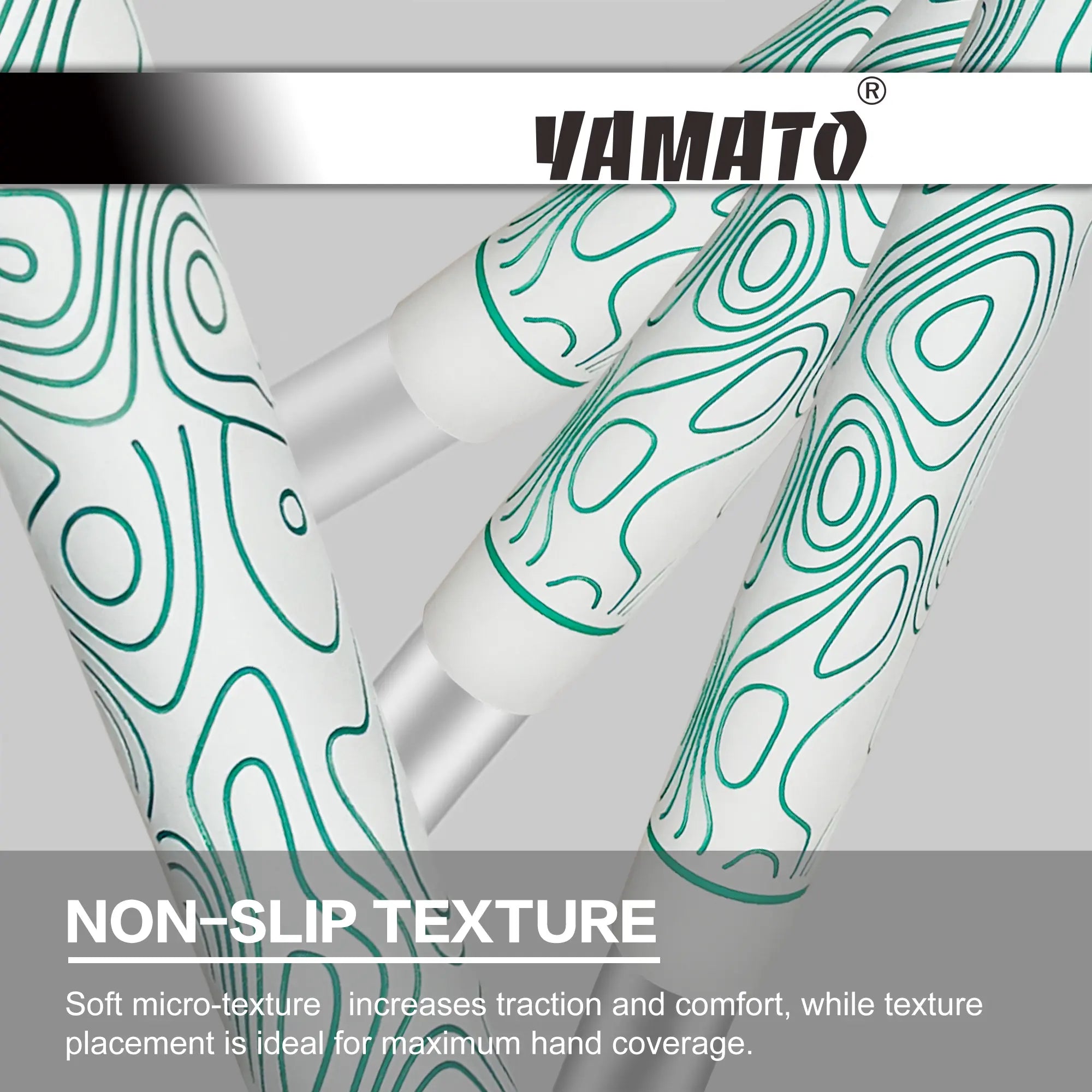 Anti-slip performance of Yamato women's white green wave golf grips