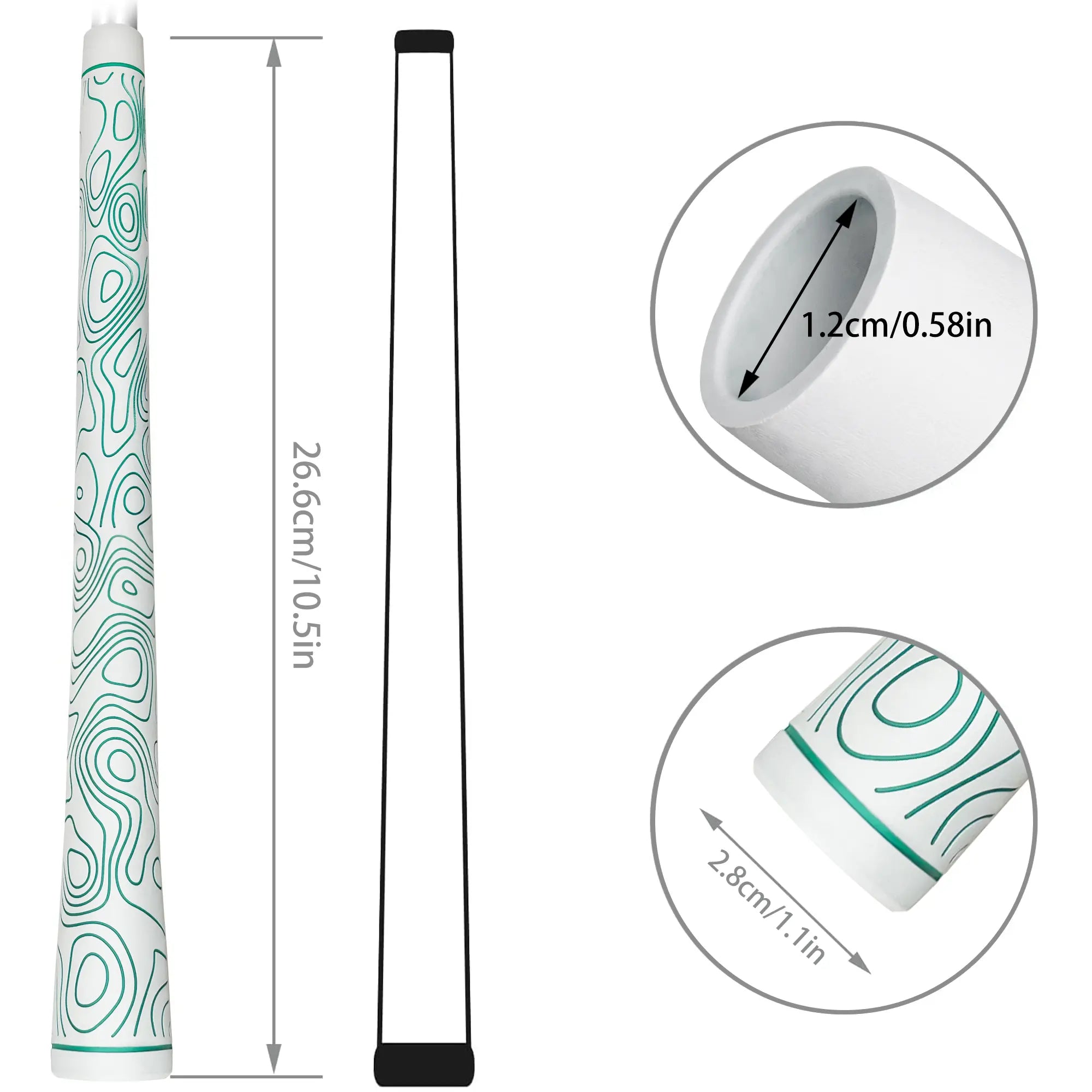 Specifications of Yamato women's white green wave golf grips