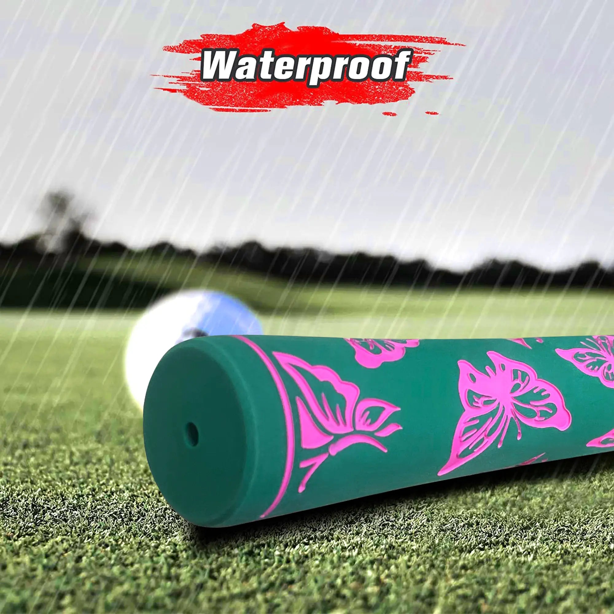 Yamato women's golf grip green pink butterfly waterproof in rain
