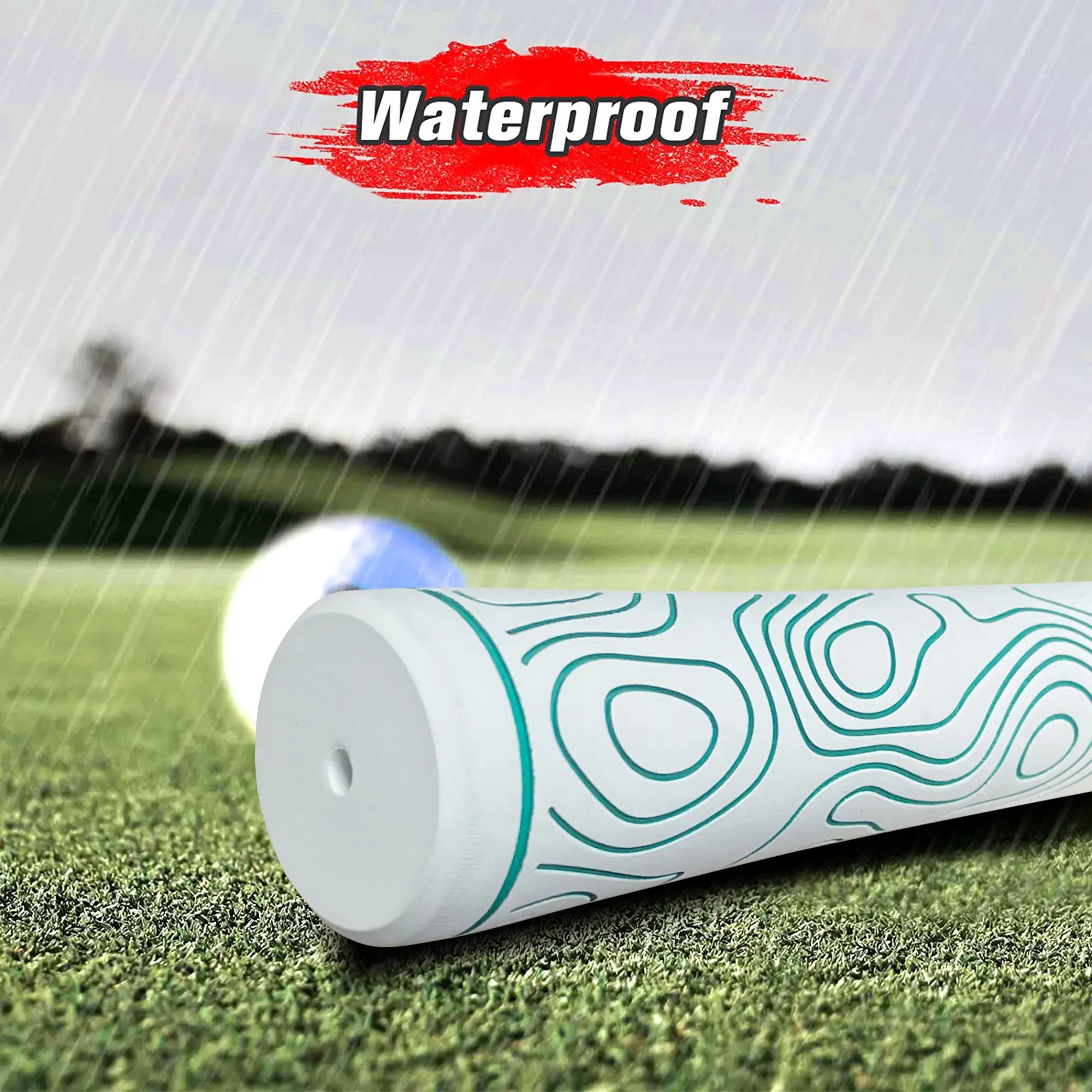 Yamato women's golf grip white green wave waterproof performance in rain