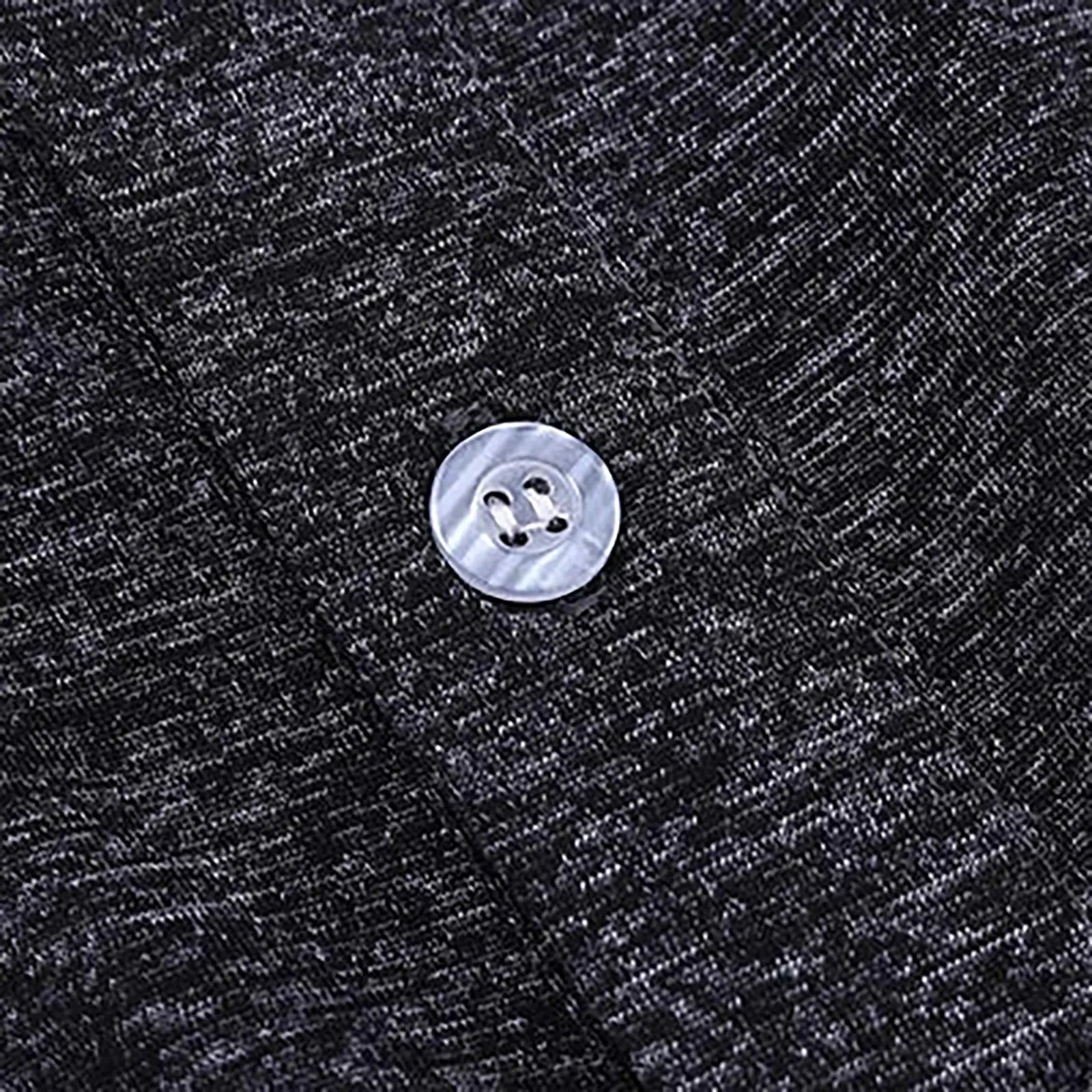 Close-up of the buttons on Yamato Men's Slim Fit Golf Polo in black, highlighting craftsmanship and design.