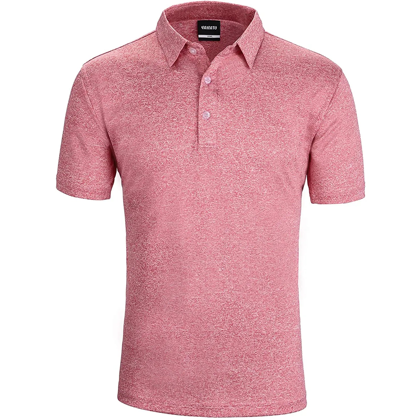 Yamato Men's Slim-Fit Golf Polo – Pink, Moisture-Wicking, Athletic